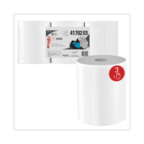 X70 Cloths, Center-Pull, 9.8 x 12.2, White, 275/Roll, 3 Rolls/Carton