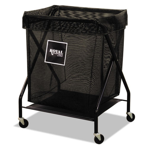 X-Frame Cart, Synthetic Fabric, 6-Bushel, 7.47 cu ft Bin, 20" x 26" x 36", Black