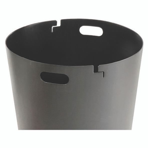 Outdoor Slatted Steel Trash Can, Dome Lid, 36 gal, Black