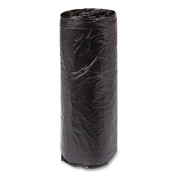 High-Density Commercial Can Liners, 16 gal, 6 mic, 24" x 33", Black, Interleaved Roll, 50 Bags/Roll, 20 Rolls/Carton