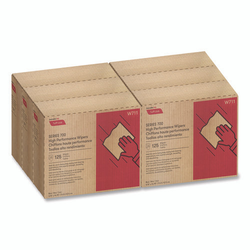 Tuff-Job S700 High Performance Wipers, Blue, 9.75 x 16.75, 125/Box, 6 Boxes/Carton