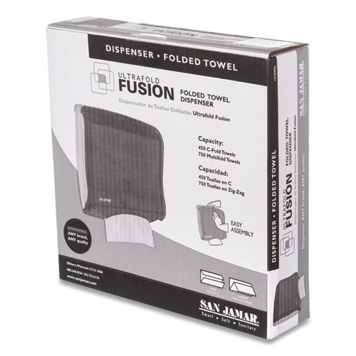 Ultrafold Fusion C-Fold and Multifold Towel Dispenser, 11.5 x 5.5 x 11.5, Black