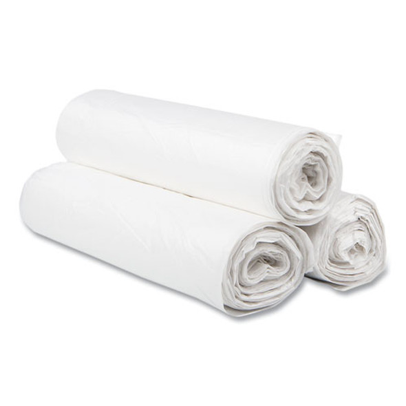 High-Density Commercial Can Liners, 56 gal, 16 mic, 43" x 48", Natural, Interleaved Roll, 25 Bags/Roll, 8 Rolls/Carton