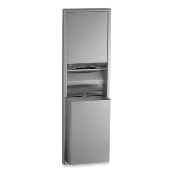 ClassicSeries Semi-Recessed Convertible Paper Towel Dispenser/Waste Receptacle, 17.44 x 8.19 x 56.25, Satin Stainless Steel ClassicSeries Semi-Recessed Convertible Paper Towel Dispenser/Waste Receptacle, 17.44 x 8.19 x 56.25, Satin Stainless Steel