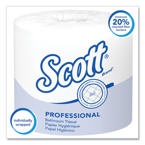 Essential Standard Roll Bathroom Tissue for Business, Septic Safe, 1-Ply, White, 1,210 Sheets/Roll, 80 Rolls/Carton