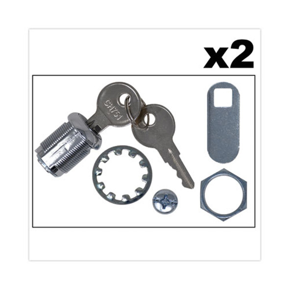 Replacement Lock and Keys for Cleaning Carts, Silver