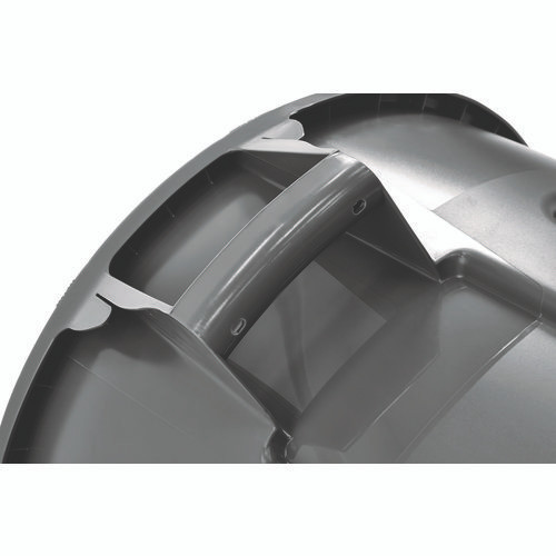 Vented Round Brute Container, 32 gal, Plastic, Gray