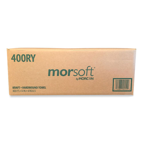 Morsoft Controlled Towels, Y-Notch, 1-Ply, 8" x 800 ft, Kraft, 6 Rolls/Carton