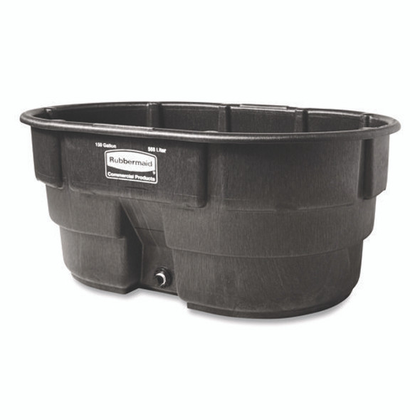Stock Tank, 150 gal, 39" x 58" x 25", Polyethylene, Black