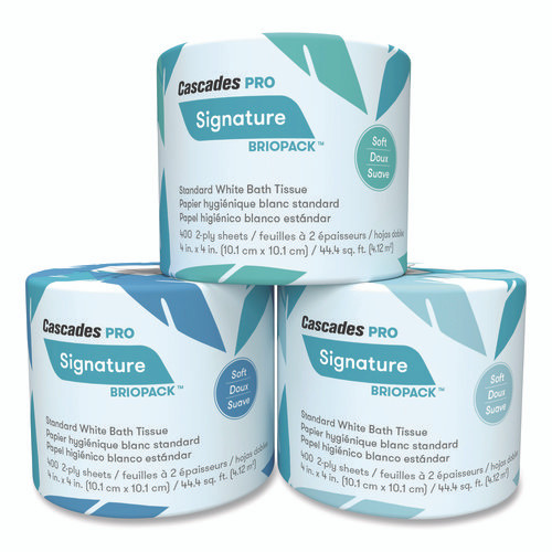 Signature Bath Tissue, Septic Safe, 2-Ply, White, 400 Sheets/Roll, 24 Rolls/Carton