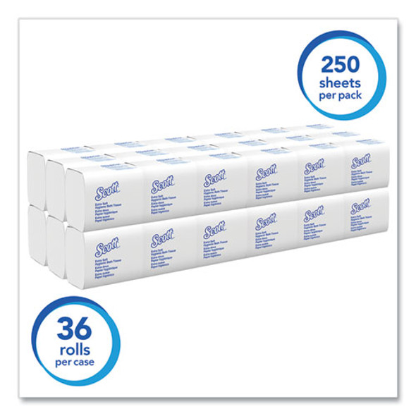 Hygienic Bath Tissue, Septic Safe, 2-Ply, White, 250/Pack, 36 Packs/Carton