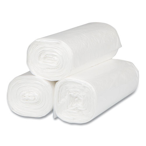 High-Density Commercial Can Liners, 16 gal, 8 mic, 24" x 33", Natural, Interleaved Roll, 50 Bags/Roll, 20 Rolls/Carton