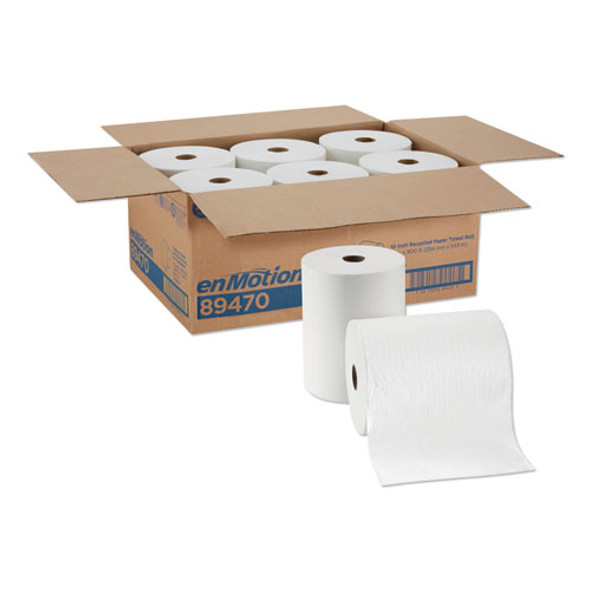enMotion High Capacity Roll Towel, 1-Ply, 10" x 800 ft, White, 6 Rolls/Carton
