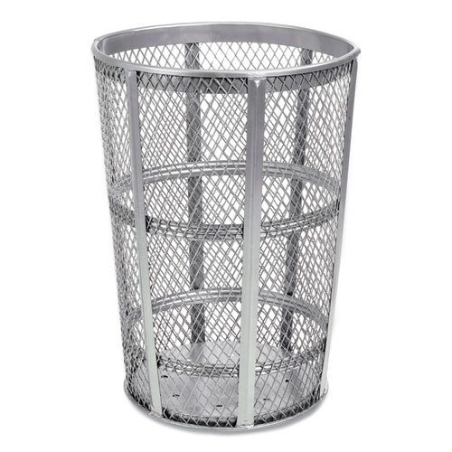Steel Mesh Corrosion Resistant Trash Can, 48 gal, Silver