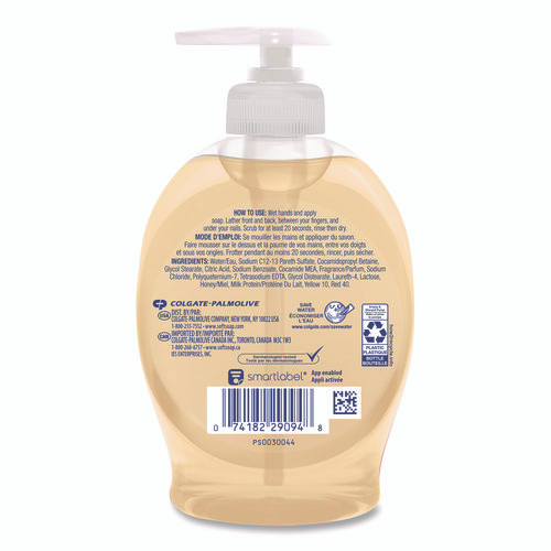 Liquid Hand Soap Pumps, Milk and Honey Scent, 7.5 oz, 6/Carton
