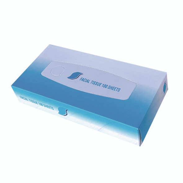 Facial Tissue, 2-Ply, White, Flat Box, 100 Sheets/Box, 30 Boxes/Carton Facial Tissue, 2-Ply, White, Flat Box, 100 Sheets/Box, 30 Boxes/Carton