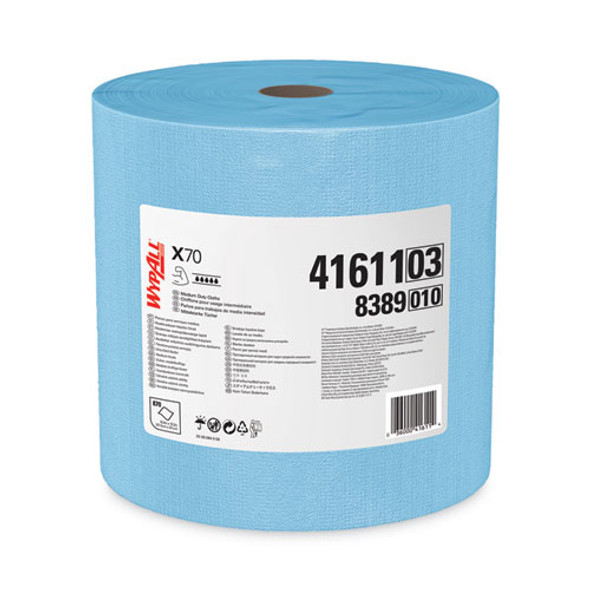 X70 Cloths, Jumbo Roll, 12.4 x 12.2, Blue, 870/Roll