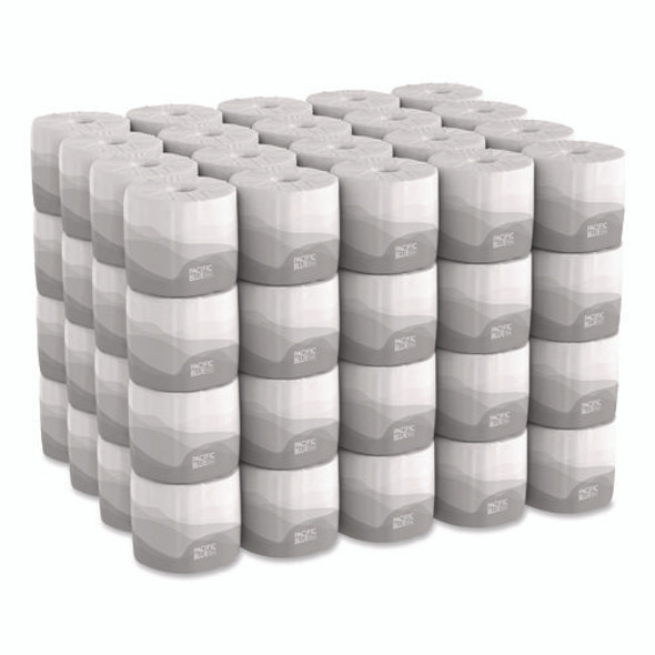 Pacific Blue Basic Embossed Bathroom Tissue, Septic Safe, 1-Ply, White, 550/Roll, 80 Rolls/Carton