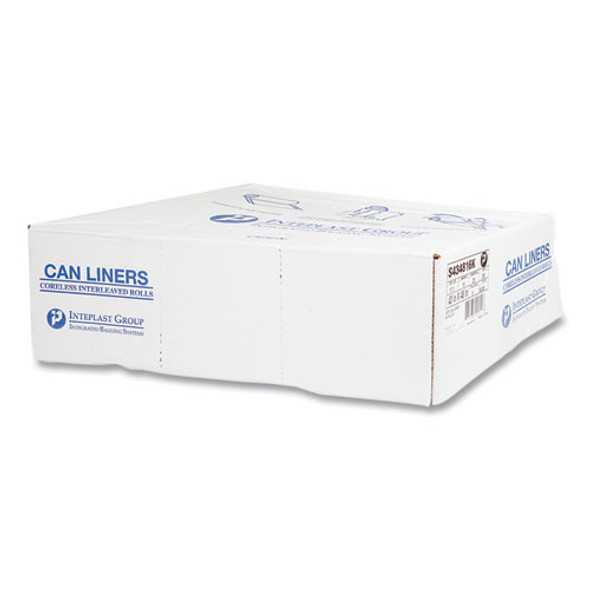 High-Density Commercial Can Liners, 56 gal, 16 mic, 43" x 48", Black, Interleaved Roll, 25 Bags/Roll, 8 Rolls/Carton