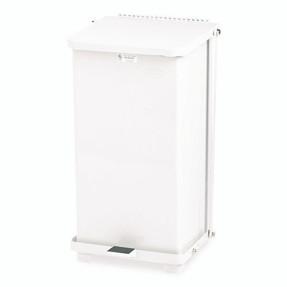 Defenders Heavy-Duty Steel Step Can, 6.5 gal, Steel, White