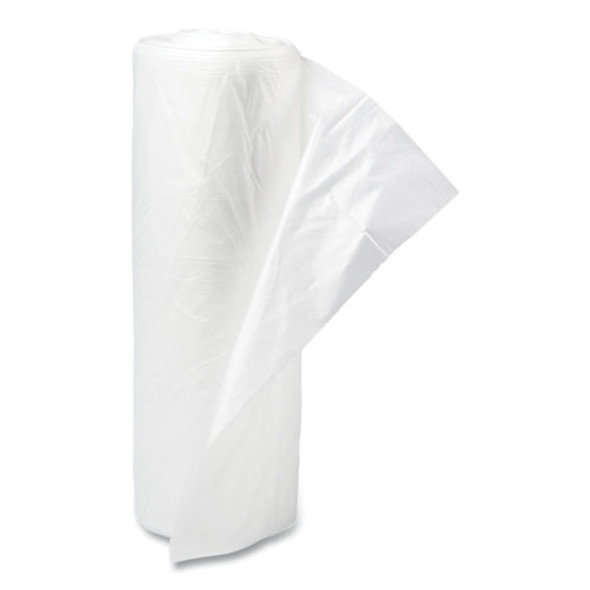 High-Density Commercial Can Liners, 30 gal, 16 mic, 30" x 37", Clear, Interleaved Roll, 25 Bags/Roll, 20 Rolls/Carton