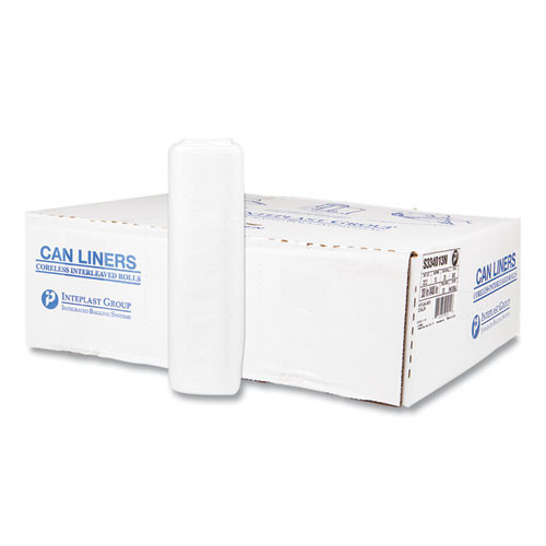 High-Density Commercial Can Liners, 33 gal, 13 mic, 33" x 40", Clear, Interleaved Roll, 25 Bags/Roll, 20 Rolls/Carton