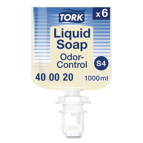 Odor-Control Hand Soap Liquid S4 Refill, Perfume-Free, 1 L, 6/Carton