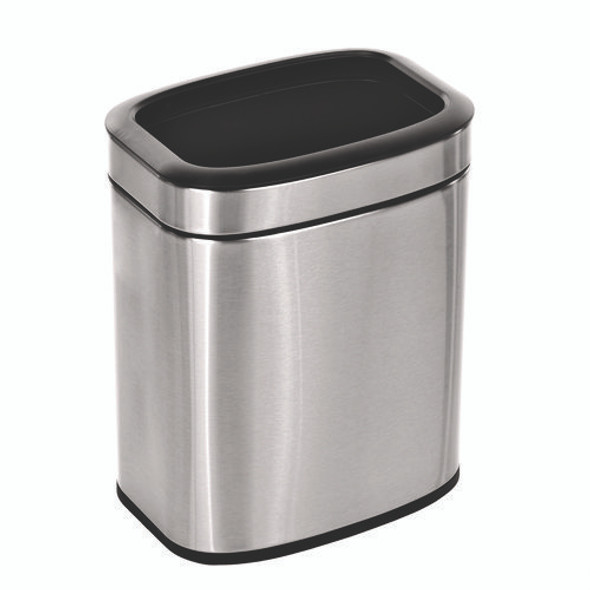 Stainless Steel Rectangular Liner Open Top Trash Can, 2.6 gal, Brushed Stainless Steel Stainless Steel Rectangular Liner Open Top Trash Can, 2.6 gal, Brushed Stainless Steel