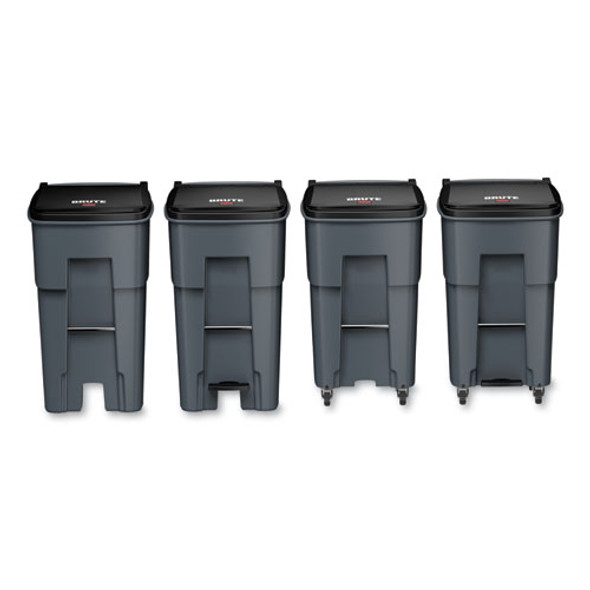 Brute Roll-Out Heavy-Duty Container, 65 gal, Polyethylene, Gray