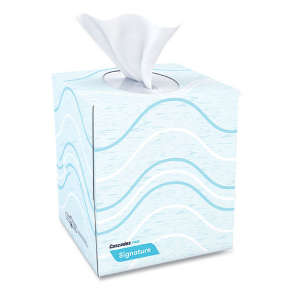 Signature Facial Tissue, 2-Ply, White, Cube, 90 Sheets/Box, 36 Boxes/Carton Signature Facial Tissue, 2-Ply, White, Cube, 90 Sheets/Box, 36 Boxes/Carton