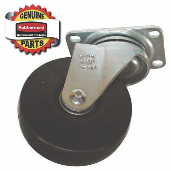 4-Inch Swivel Plate Caster with Hardware, 4" Wheel, Black