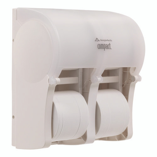Compact Quad Vertical 4-Roll Coreless Tissue Dispenser, 12.06 x 8 x 14.44, White