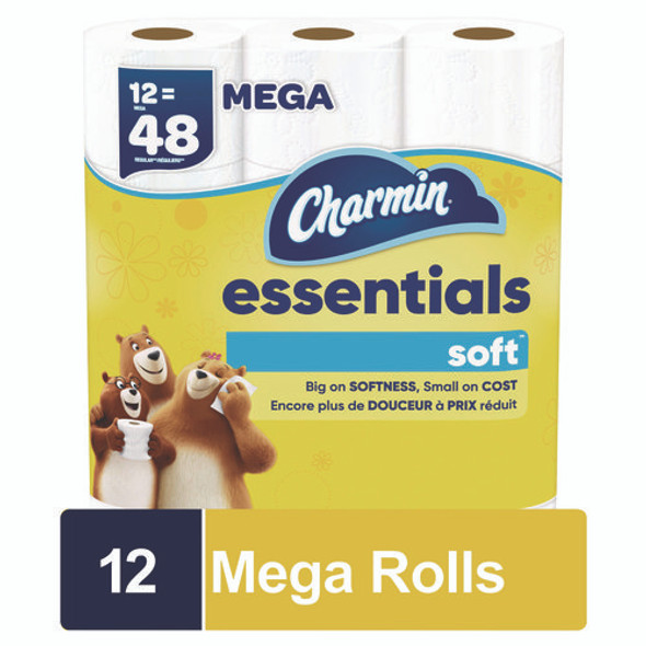 Essentials Soft Bathroom Tissue, Septic Safe, 2-Ply, White, 330 Sheets/Roll, 12 Rolls/Pack, 4 Packs/Carton