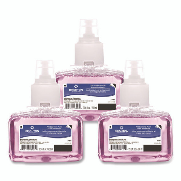 Antibacterial Foaming Hand Soap Refill for LTX Dispenser, Plum Scent, 23.6 oz, 3/Carton