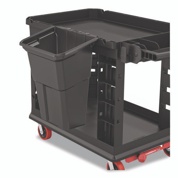Waste Bin, 8 gal, 12.78" x 17.21" x 22.13", Black, 2/Pack