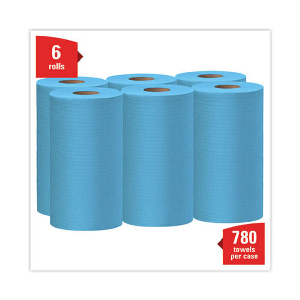 General Clean X60 Cloths, Small Roll, 13.5 x 19.6, Blue, 130/Roll, 6 Rolls/Carton