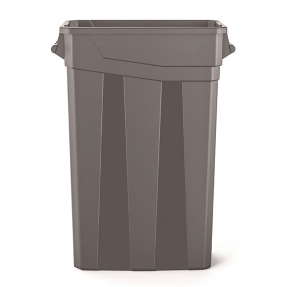 23 Gallon Resin Slim Trash Can, Plastic, Gray