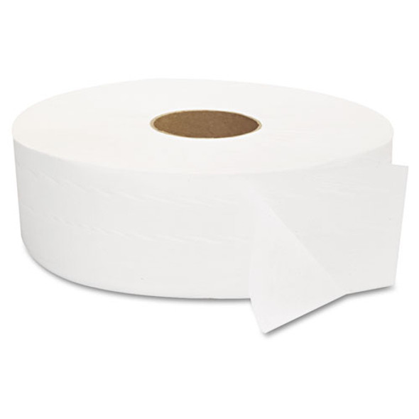 JRT Jumbo Bath Tissue, Septic Safe, 2-Ply, White, 3.3" x 1,375 ft, 12" dia, 6 Rolls/Carton