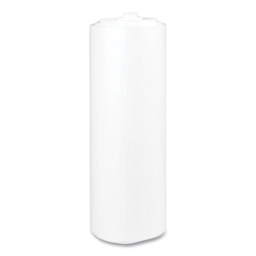 High-Density Commercial Can Liners, 45 gal, 12 mic, 40" x 48", Clear, Interleaved Roll, 25 Bags/Roll, 10 Rolls/Carton