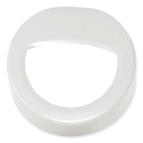 Open Top Round Waste Receptacle, 30 gal, Steel, White