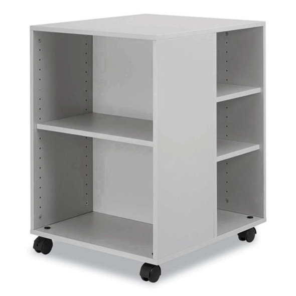 Flexible Multi-Functional Cart for Office Storage, Wood, 6 Shelves, 20.79 x 23.31 x 29.45, Gray Flexible Multi-Functional Cart for Office Storage, Wood, 6 Shelves, 20.79 x 23.31 x 29.45, Gray
