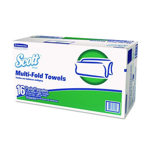 Multi-Fold Towels, Absorbency Pockets, 1-Ply, 9.2 x 9.4, 250/Pack, 16 Packs/Carton