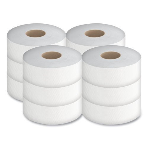 Jumbo Bath Tissue, Septic Safe, 2-Ply, White, 3.5" x 750 ft, 12/Carton