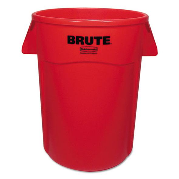 Vented Round Brute Container, 44 gal, Plastic, Red Vented Round Brute Container, 44 gal, Plastic, Red