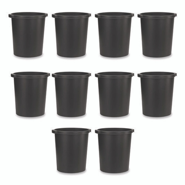 Re-solution Commerical Waste Paper Bin, 4.5 gal, Plastic, Black