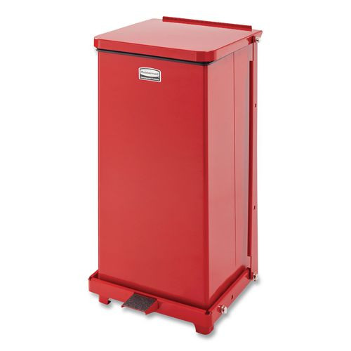 Defenders Heavy-Duty Steel Step Can, 6.5 gal, Steel, Red