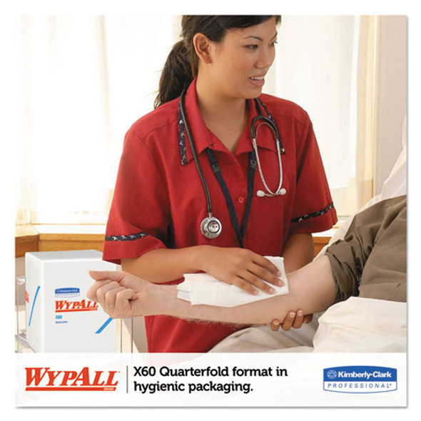 General Clean X60 Cloths, 1/4 Fold, 12.5 x 10, White, 70/Pack, 8 Packs/Carton