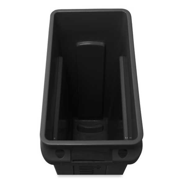 Slim Jim with Venting Channels, 23 gal, Plastic, Black