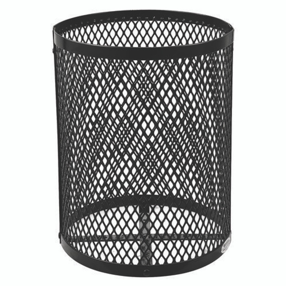 Outdoor Diamond Steel Trash Can, 36 gal, Black