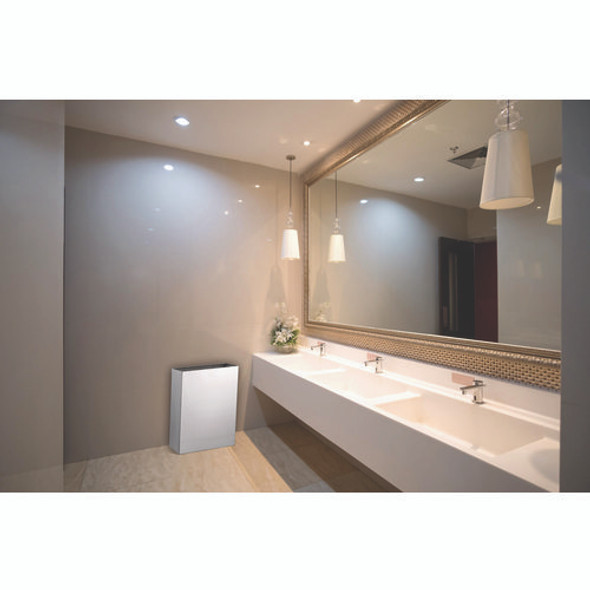 Stainless Steel Surface-Mounted Waste Receptacle, 6.4 gal, Brushed Stainless Steel